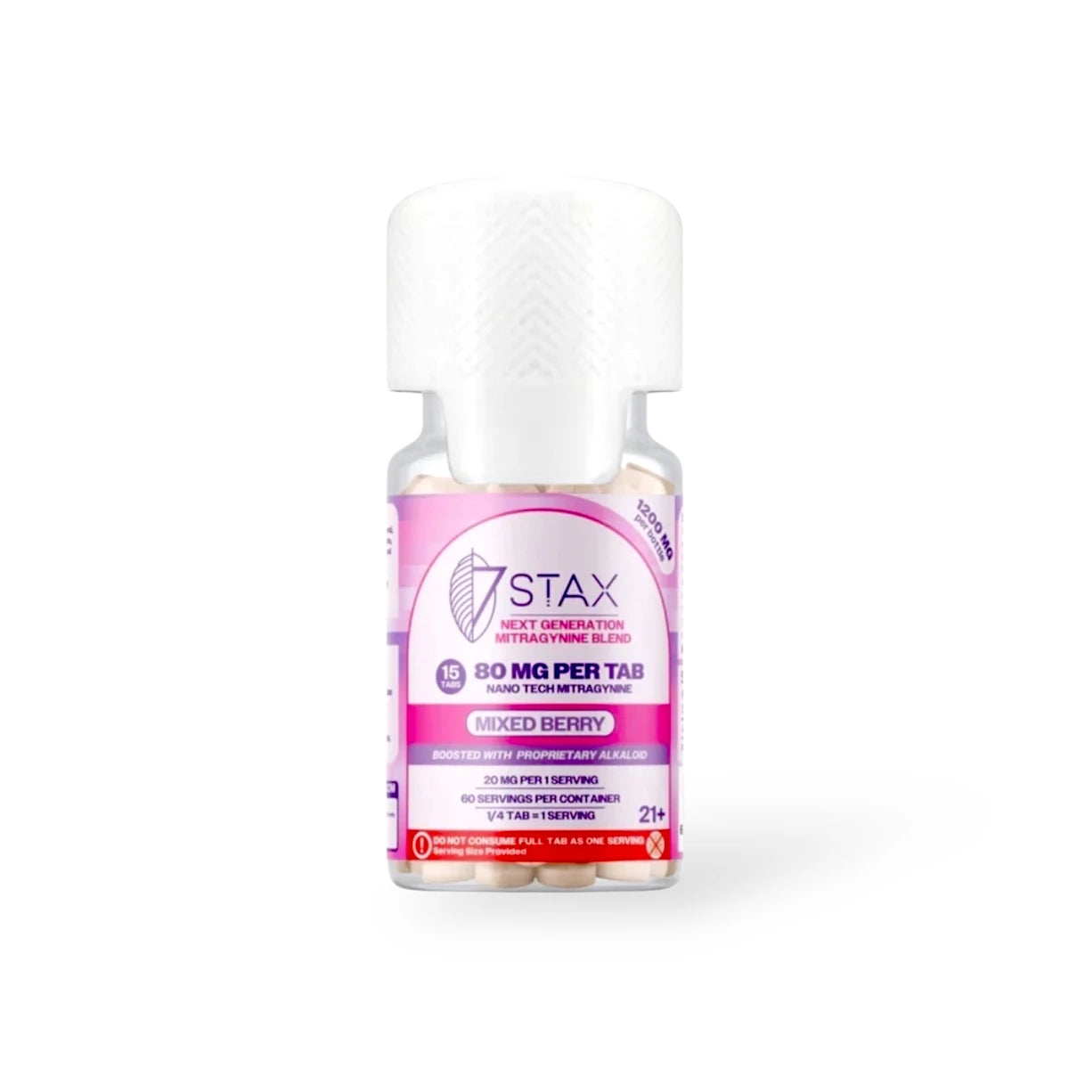 7 Stax Nano Tech 80mg 15ct (1200mg) Kratom Extract Tablets