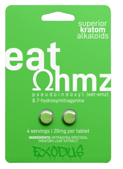 Eat OHMZ Kratom Extract Green Pseudo+ 7-OH 20mg 2ct Tablets