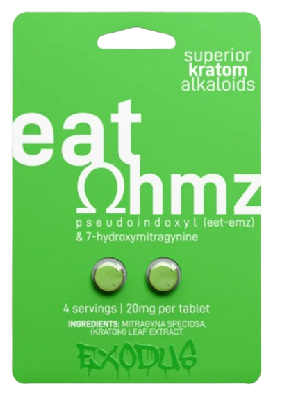 Eat OHMZ Kratom Extract Green Pseudo+ 7-OH 20mg 2ct Tablets