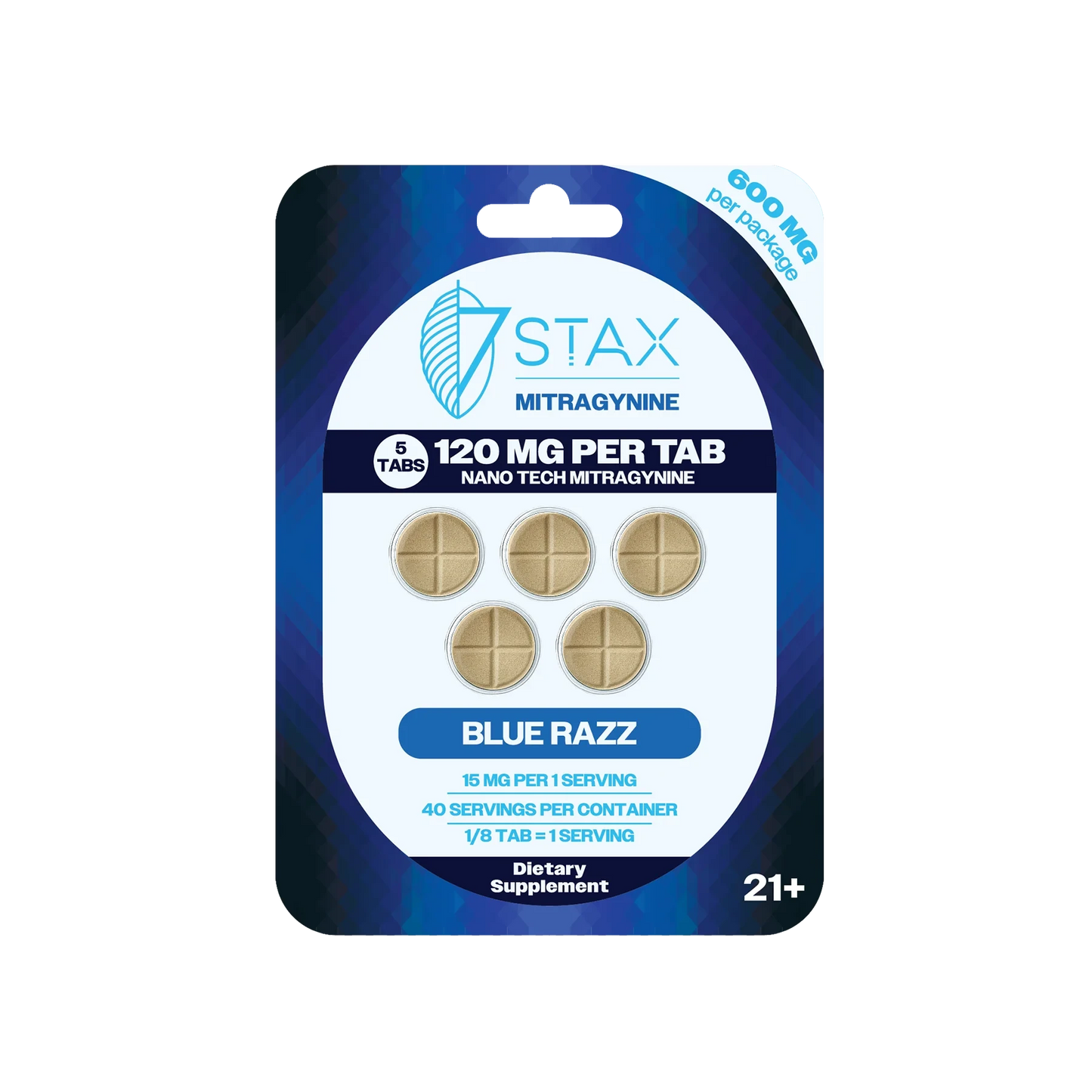 7 Stax Nano Tech 120mg 5ct (600mg) Kratom Extract Tablets