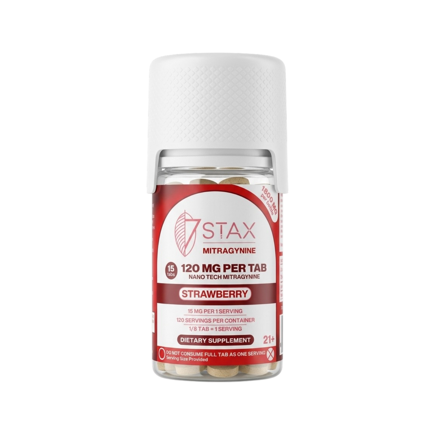 7 Stax Nano Tech 120mg 15ct (1800mg) Kratom Extract Tablets