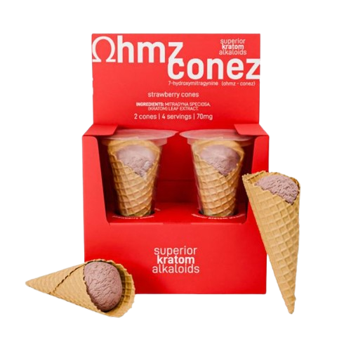 OHMZ Conez 7-hydroxymitragynine Strawberry Cones 35mg 2ct Conez