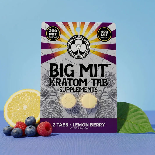 Club 13 BIG MIT 2ct 200mg (400mg) Lemon Berry Kratom Extract Tablets