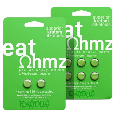 Eat OHMZ Kratom Extract Green Pseudo+ 7-OH 20mg 2ct Tablets