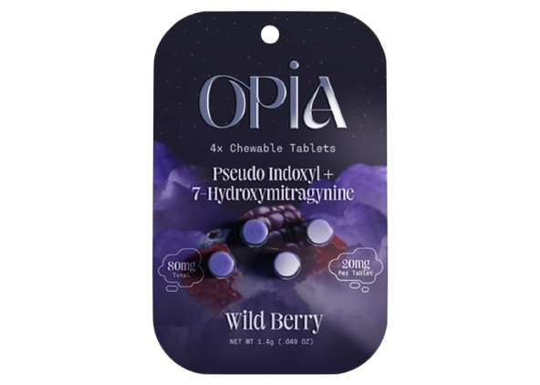 Opia Pseudo + 7OH Chewable Tablets Wild Berry 20mg 4ct Tablets