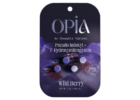 Opia Pseudo + 7OH Chewable Tablets Wild Berry 20mg 4ct Tablets