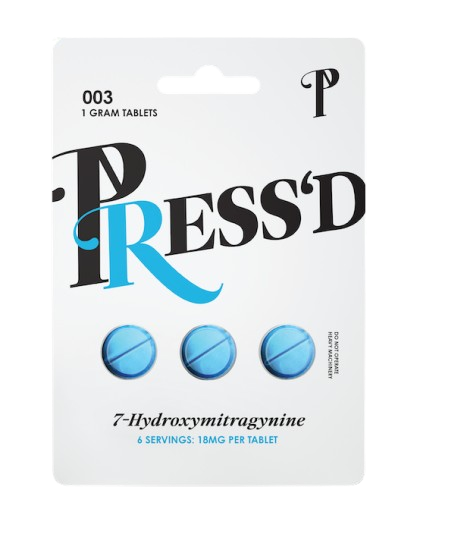 Press'D 7-Hydroxymitragynine 18mg 3ct Tablets